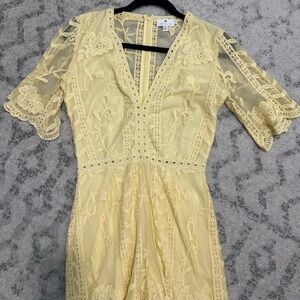 Socialite Yellow Lace Romper